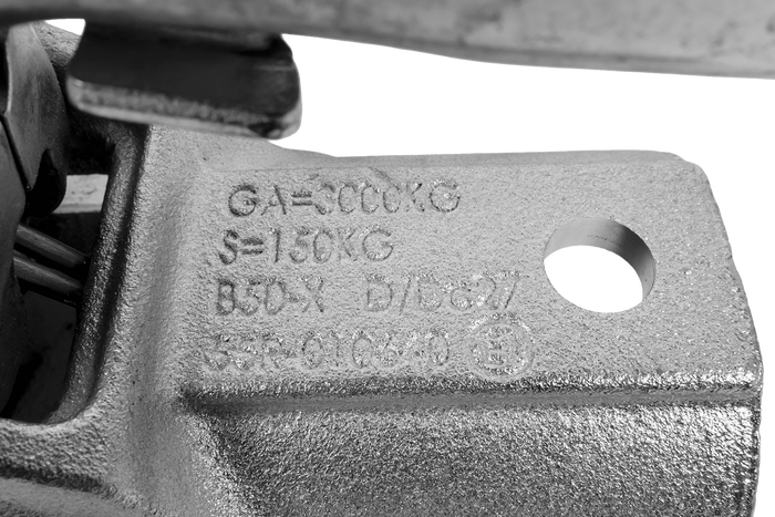 WINTERHOFF WW 30-D3-K1212 kogelkoppeling voor aanhanger van 3000 kg met dissel van 50-51 mm buis, gietijzer