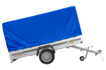 Eenassige aanhangwagen 264x150 UNITRAILER GARDEN 265 KIPP met H-1100 frame en blauwe huif