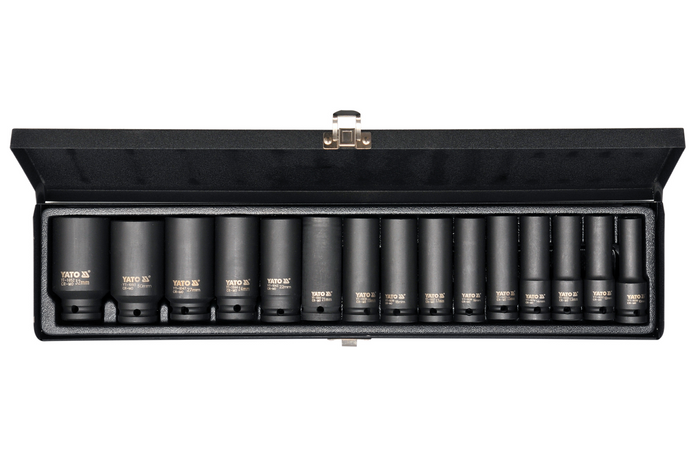 YATO YT-1055 lange slagdoppen 1/2" doppen 15 stuks.