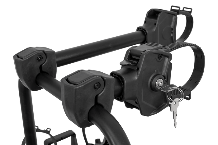 Inter Pack Velox 2 LED - opvouwbare fietsendrager voor op de trekhaak voor 2 fietsen met LED-verlichting (zwart)