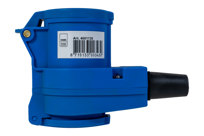 MANTES 2P+E haakse CEE-stekker met extra stopcontact 16A 230V