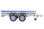 Autoaanhanger 264x150 UNITRAILER GARDEN 265/2 KIPP met H-0 frame en blauwe hoes