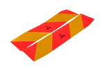 Stickers, reflecterende stickers, korte HERMON, markeringsplaten voor zware voertuigen, 565x132mm, links+rechts