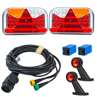 Verlichtingsset: FRISTOM FT-170 LED-achterlichten + FRISTOM FT-009 LED-zijmarkeringslichten + MANTES 5,2 m 13-pins kabelboom