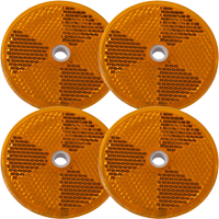 Gele aanhangerreflectoren v.v. 60 mm met gaten - set van 4 stuks