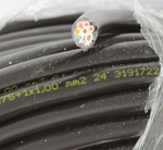 Elektrische kabel HYBSZ YLY-S 7x0,75+1x1 achtaderig - 1m