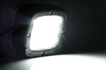 Universele LED werklamp 650 Lm, 9 LED's, op een gelede handgreep.