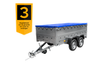Twee-assige aanhanger 264x125 UNITRAILER GARDEN 264/2 KIPP met BIS zijwanden, H-0 frame en blauwe kap