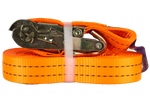 Set van vier UNITRAILER 10m/35mm/2t oranje transportbanden met spaninrichting