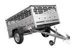 Autoaanhanger 200x125 UNITRAILER GARDEN 201 KIPP met gaaswanden, H-0 frame en grijze afdekking