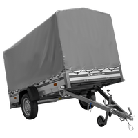 Autoaanhanger met aluminium zijwanden 264x125 Unitrailer Garden 264 KIPP ALU met H-1100 frame en grijze afdekking