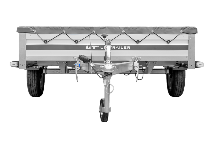 Autoaanhanger met aluminium zijwanden 264x150 Unitrailer Garden 265 KIPP ALU met H-0 frame en grijze afdekking