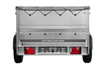 Lichte aanhangwagen op veren 200x125 UNITRAILER GARDEN 201/R KIPP met BIS zijwanden, H-0 frame en grijs zeil
