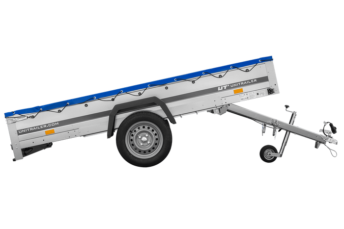 Lichte aanhangwagen 264x125 UNITRAILER GARDEN 264 KIPP met H-0 frame en blauwe kap