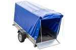 Autoaanhanger 230x125 UNITRAILER GARDEN 230 KIPP met H-1100 frame en blauwe hoes