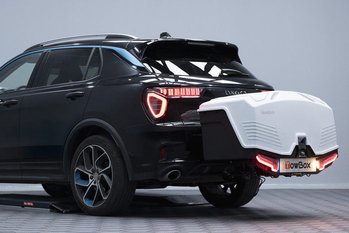 Towbox Alpha klassiek grijs - bagagebox voor montage op de trekhaak