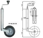 Steunwiel met gietijzeren klem WINTERHOFF ST48-200VB+KLE48-G 150kg 48mm 505-725mm