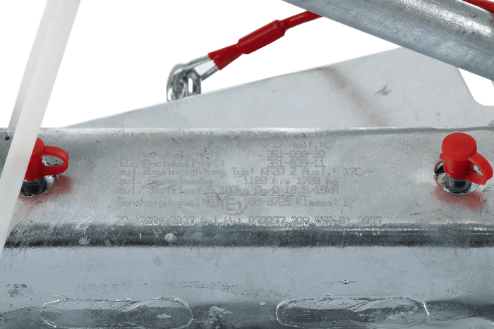 KNOTT oplooprem KF17C met K20B kogelkoppeling 1700kg met V-dissel