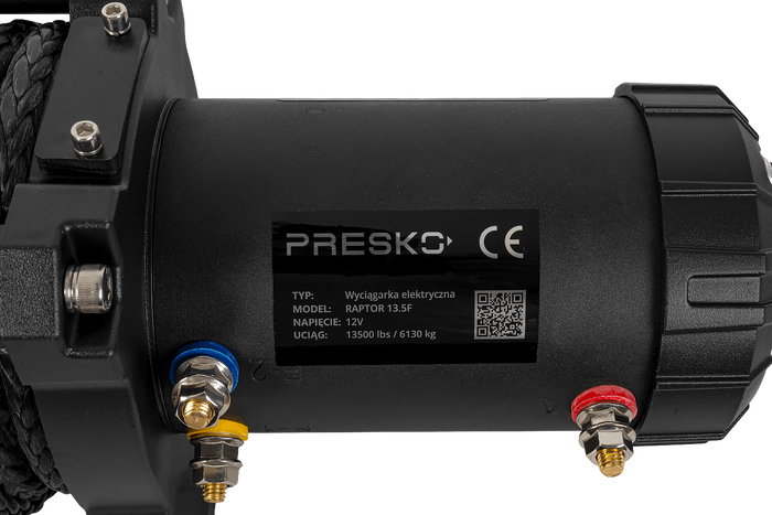 Elektrische lier voor PRESKO RAPTOR 13.5FS 12V 6130kg aanhanger met 24m kabel