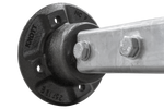 KNOTT VR7 ongeremde starre as met veer voor aanhanger 750 kg 1480 mm 1820 mm 4x100