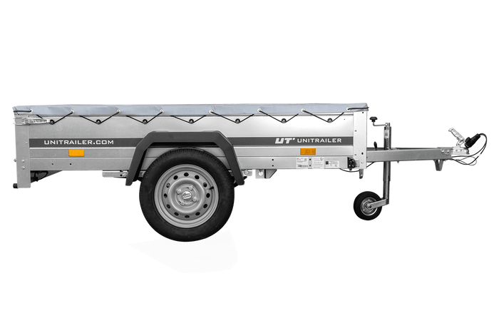 Autoaanhangwagen op veren 200x125 UNITRAILER GARDEN 201/R KIPP met H-0 frame en grijze kap