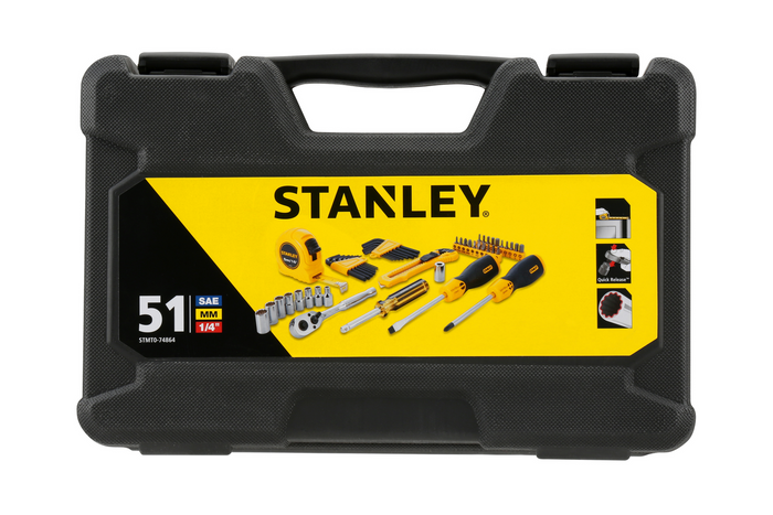 STANLEY STMT0-74864 handgereedschapset in een 51-delige koffer.