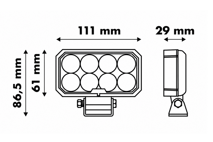 LED-werklamp reflector LAYTZ LY7302 32xLED 3200lm rechthoekig