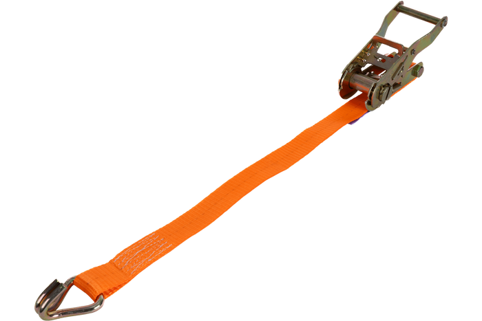 Set van vier UNITRAILER 12m/25mm/1t oranje transportbanden met spaninrichting