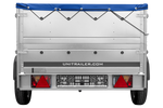 Autotrailer 200x125 UNITRAILER GARDEN 201 KIPP met BIS-zijwanden en blauw dekzeil