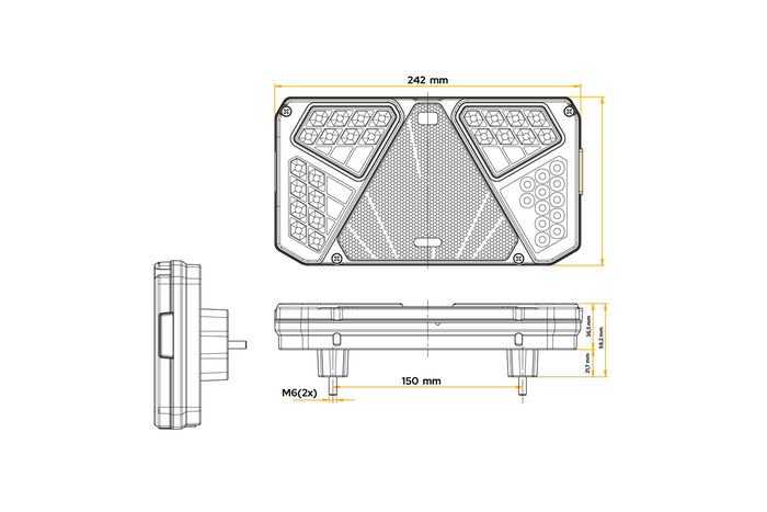 Achterlichten WAŚ W125L+W125P 7 functies links+rechts