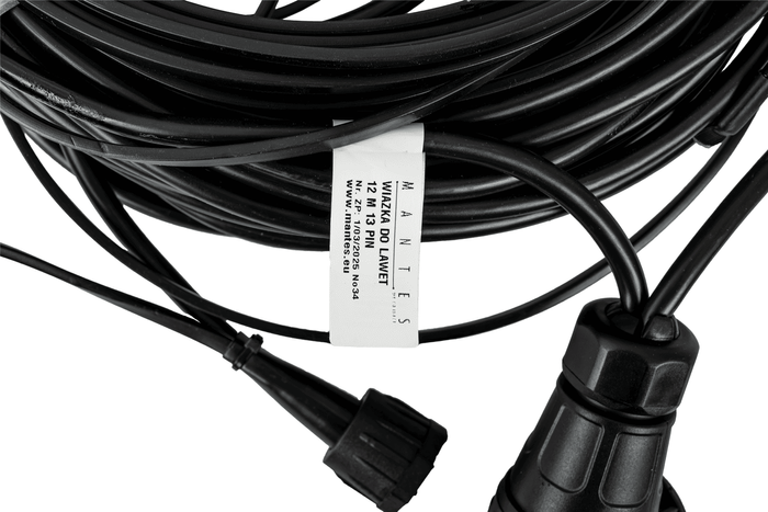 MANTES elektrische installatie aanhangwagen takelwagen kabelboom 12 m, 13-polige stekker, 2x 8-polige bajonetten