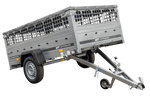 Autoaanhanger 230x125 UNITRAILER GARDEN 230 KIPP met gaaswanden en grijze afdekking