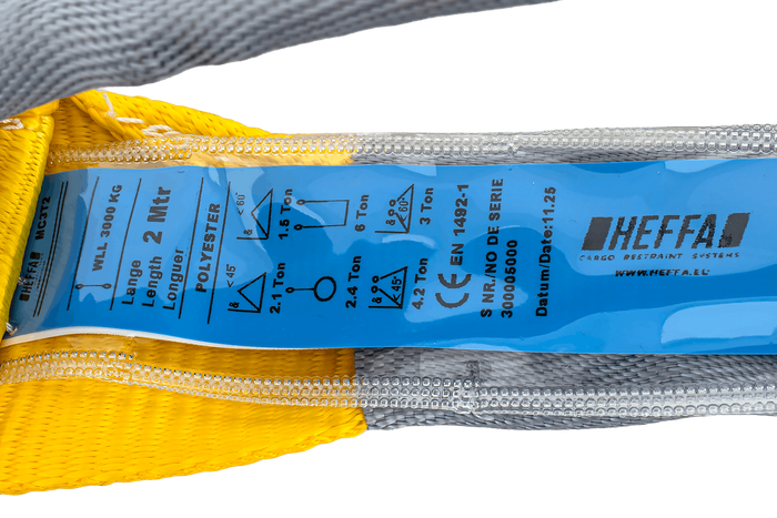 HEFFA kraanstroppen 2m/90mm/3t met lussen