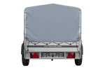 Enkelassige aanhanger met aluminium zijwanden 200x125 Unitrailer Garden 201 KIPP ALU met H-800 frame en grijze afdekking