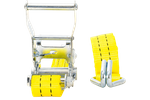 Set van vier UNITRAILER 4m/35mm/2t gele transportbanden met spaninrichting