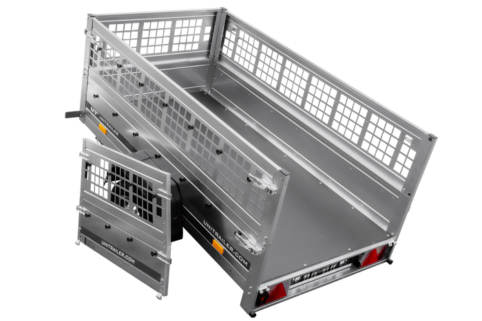 Lichte aanhanger 200x106 UNITRAILER GARDEN 200 KIPP met gaaswanden