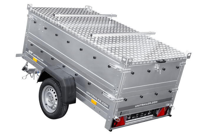Lichte aanhanger 200x106 UNITRAILER GARDEN 200 KIPP met BIS-zijwanden en aluminium afdekking