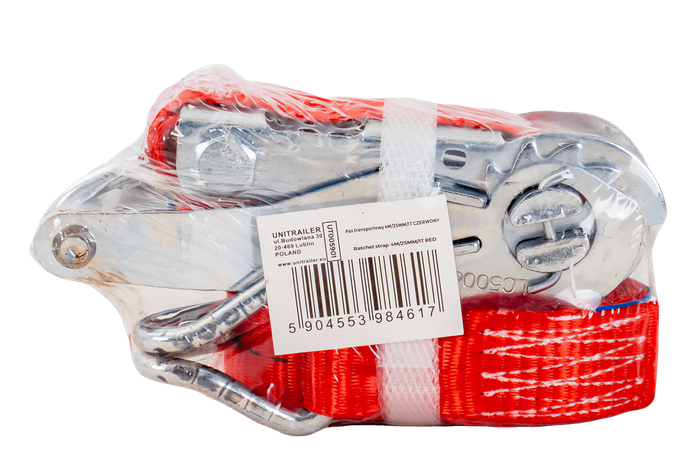 UNITRAILER 4m/25mm/1t rode transportband met spaninrichting