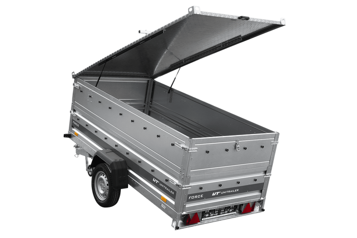 Enkelassige aanhanger 264x125 UNITRAILER FORCE 264 KIPP met BIS-zijwanden en aluminium afdekking