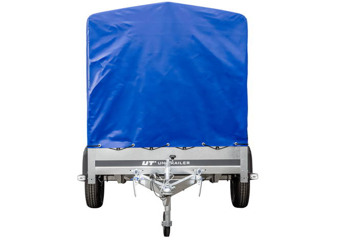 Autoaanhanger 230x125 UNITRAILER GARDEN 230 KIPP met H-1100 frame en blauwe hoes