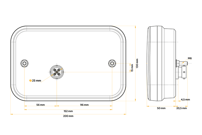 Achterlicht Fristom FT-270 LED 5 functies rechts