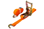 Set van vier UNITRAILER 4m/25mm/1t oranje transportbanden met spaninrichting