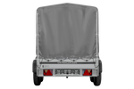 Tweeassige aanhanger met aluminium zijwanden 264x125 Unitrailer Garden 264/2 KIPP ALU met frame H-1100 en grijze afdekking