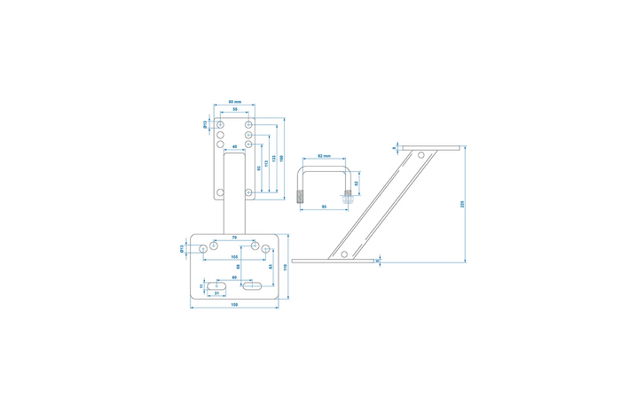 Wspornik / uchwyt na koło zapasowe z obejmami U