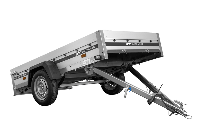 Autoaanhanger op veren met aluminium zijwanden 230x125 Unitrailer Garden 230/R KIPP ALU