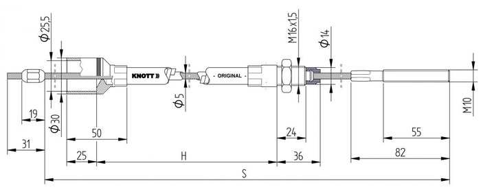 Remkabel bowdenkabel KNOTT 1600/1860