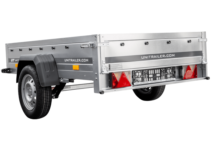 Enkelassige aanhangwagen op veren 200x125 UNITRAILER GARDEN 201/R KIPP