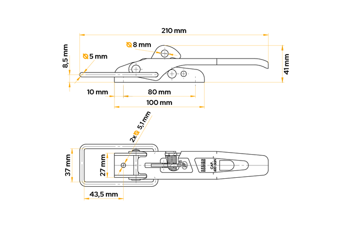 STEELPRESS ZB-01 aanhangwagen zijhaak voor het sluiten van de aanhangwagen zijwand