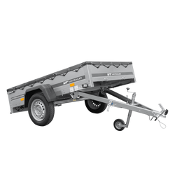 Lichte aanhanger 200x125 UNITRAILER GARDEN 201 KIPP met grijs dekzeil