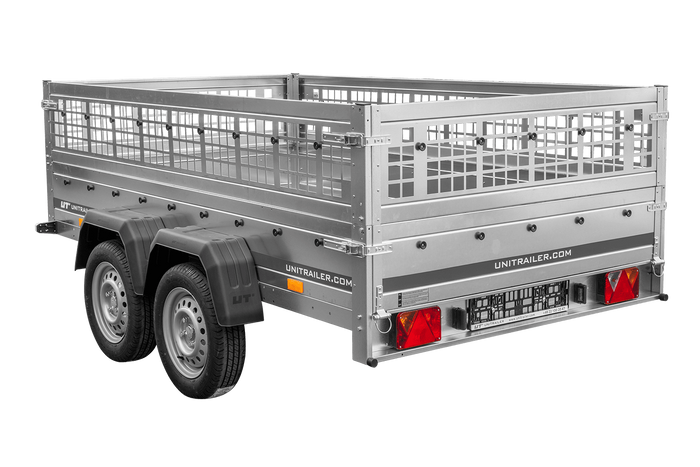 Autoaanhanger 264x150 UNITRAILER GARDEN 265/2 KIPP met gaaswanden